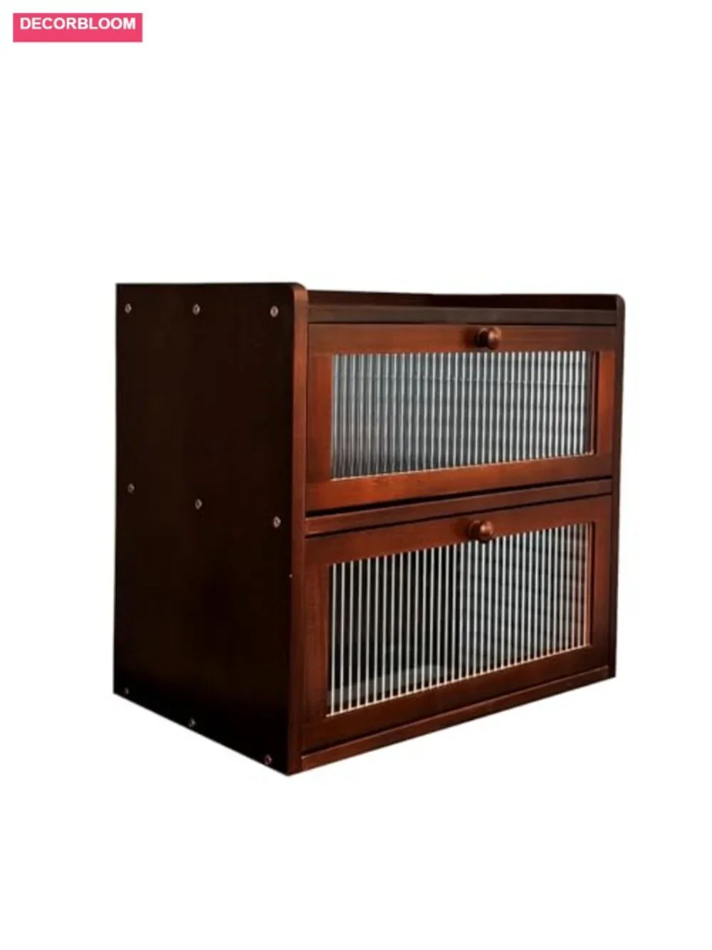 Large Double Layer Wooden Bread Box with Acrylic Window for Kitchen Counter